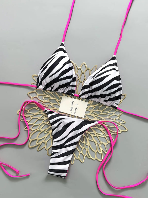 Bikini de Zebra Rosa