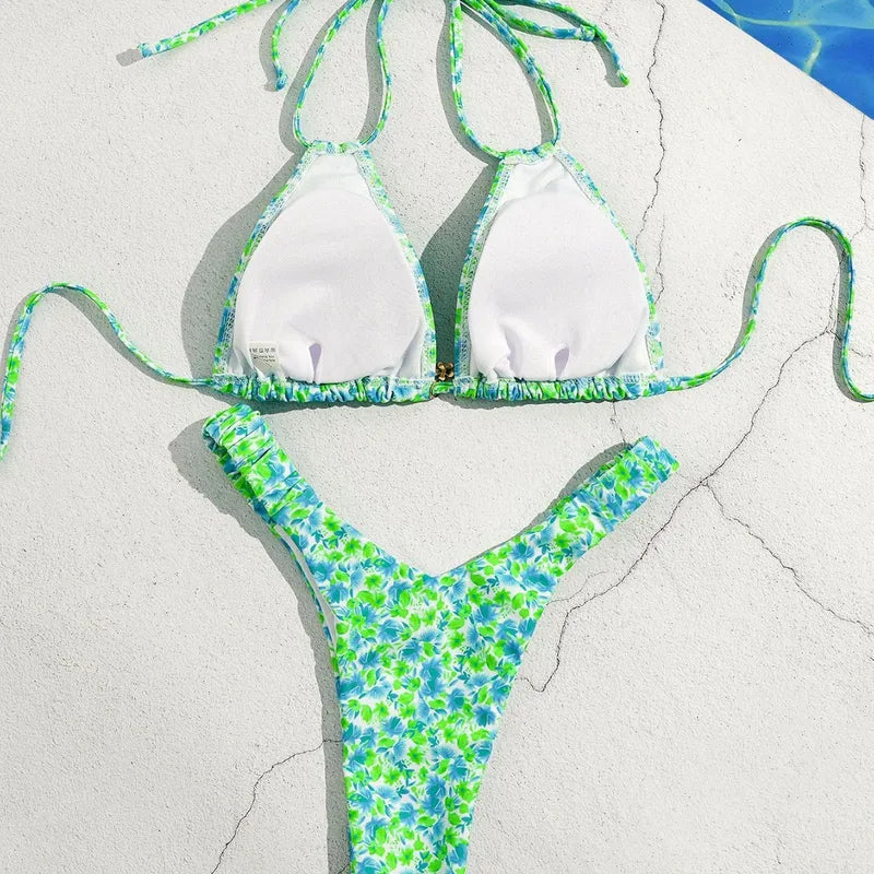 Bikini Estampado Floral Verde