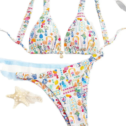 Bikini multicolor con dibujos