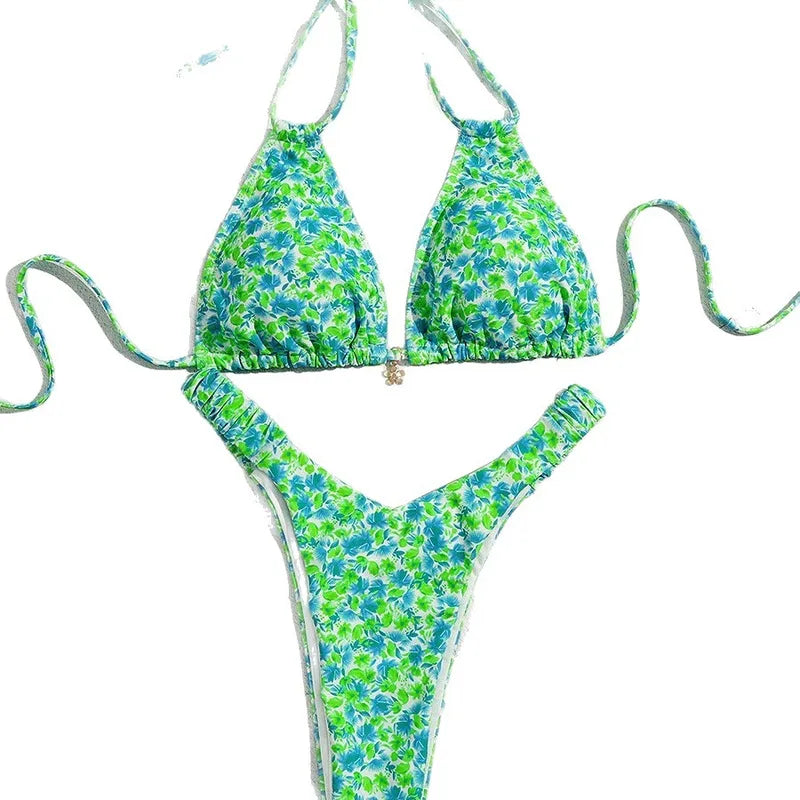Bikini Estampado Floral Verde