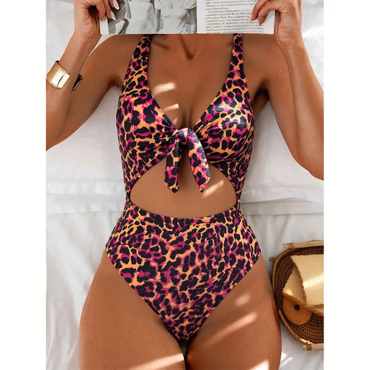 Bañador con Estampado Leopardo