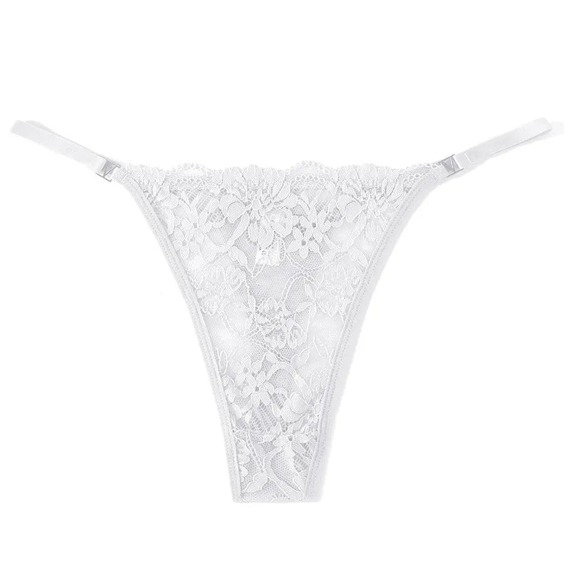 Tanga Transpirable de Algodón de Encaje
