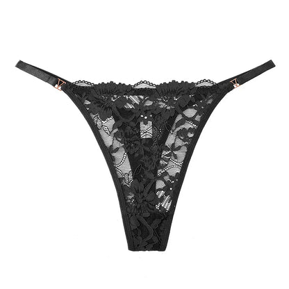Tanga Transpirable de Algodón de Encaje