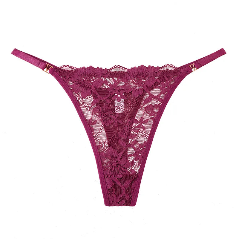 Tanga Transpirable de Algodón de Encaje
