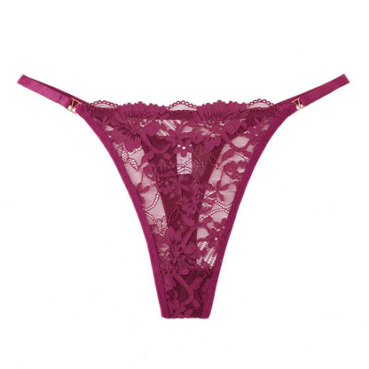 Tanga Transpirable de Algodón de Encaje