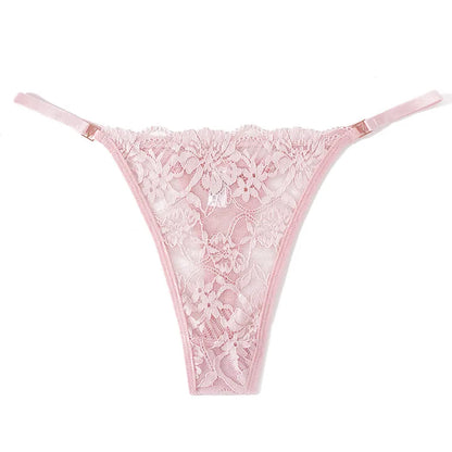 Tanga Transpirable de Algodón de Encaje